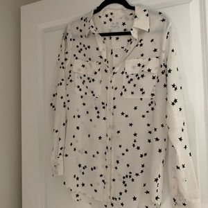 Equipment Silk Shirt White Star M